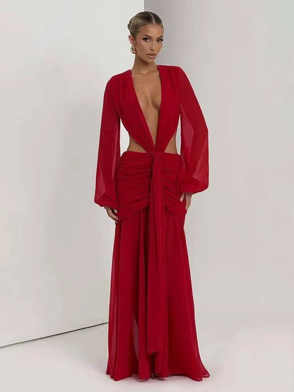 Pleated Slim Bodycon Maxi Long Dress Women off Shoulder 2025 Autumn Winter Dress Lace Patchwork Sexy Party Dresses